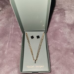 Gold and Black Earrings